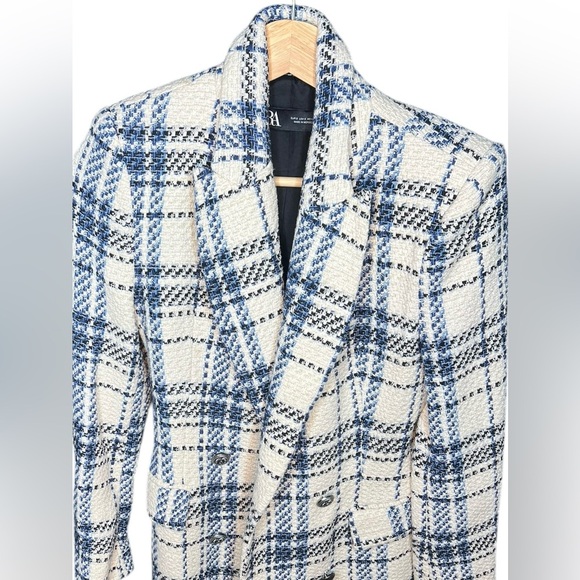 ZARA Double Breasted Textured Weave Jacket - Picture 4 of 8